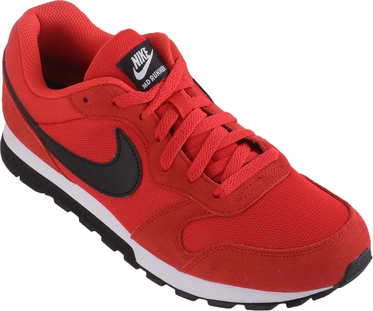 Nike MD Runner 2 Sportschoenen - Maat 45.5 - Mannen - rood/zwart/wit |  bol.com