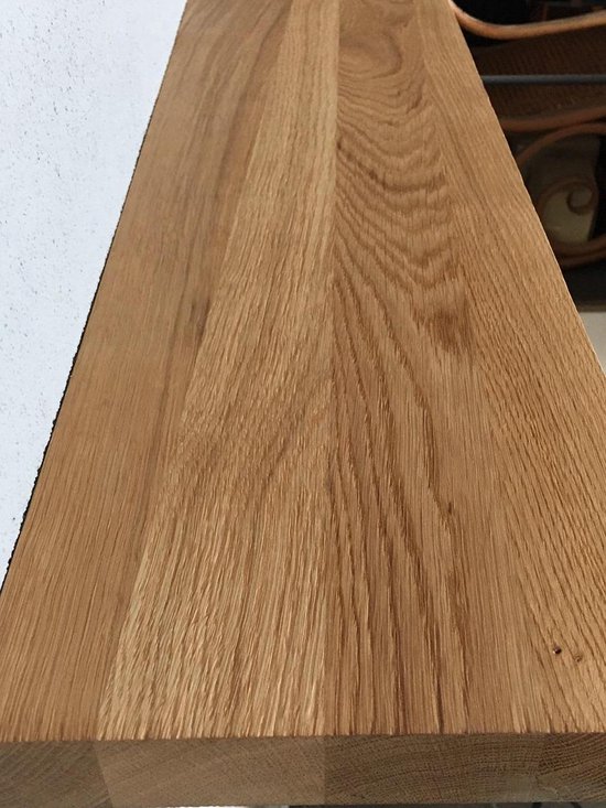 Zwevende wandplank eiken met boomstam rand 100 x 20 cm - 40 mm