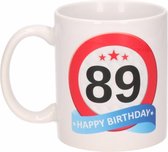 Verjaardag 89 jaar verkeersbord mok / beker