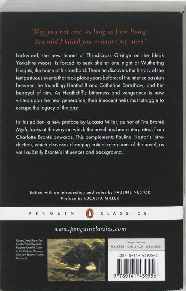 Penguin WUTHERING HEIGHTS, Anglais, Livre broché, 416 pages - back cover