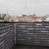 Balkonscherm grijze muur -  Vinyl - 100x200cm Enkelzijdig