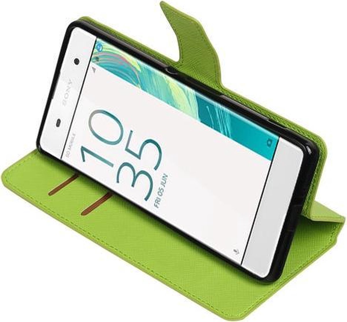 BestCases.nl Groen Sony Xperia XA TPU wallet case booktype hoesje HM Book