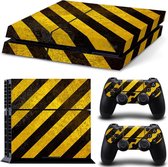 PS4 Console Skin Yellow Black | + 2 Controller Stickers voor PlayStation 4