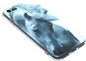 Paarden hoesje wit siliconen iPhone 8 Plus / 7 Plus