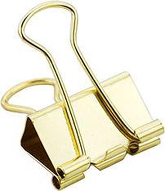 LPC Papierklem Fold back clips - goud - 19 mm -100 stuks - foldback clips