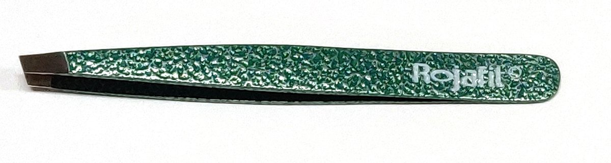 Goedkoopste Rojafit Epilators Professionele Pincet schuin 9,5 cm-Hamerslag-fijn-Zilver/Groen