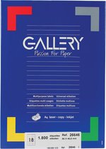 6x Gallery witte etiketten 66x46,6mm (bxh), ronde hoeken, doos a 1.800 etiketten