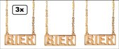 3x Ketting goud BIER - Oktoberfest Apres ski festival thema feest Oktoberfeest bierparty