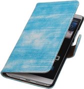 Mobieletelefoonhoesje.nl - Huawei Mate S Hoesje Hagedis Bookstyle Turquoise