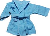 Badjas baby licht blauw 0-1 jaar met naam