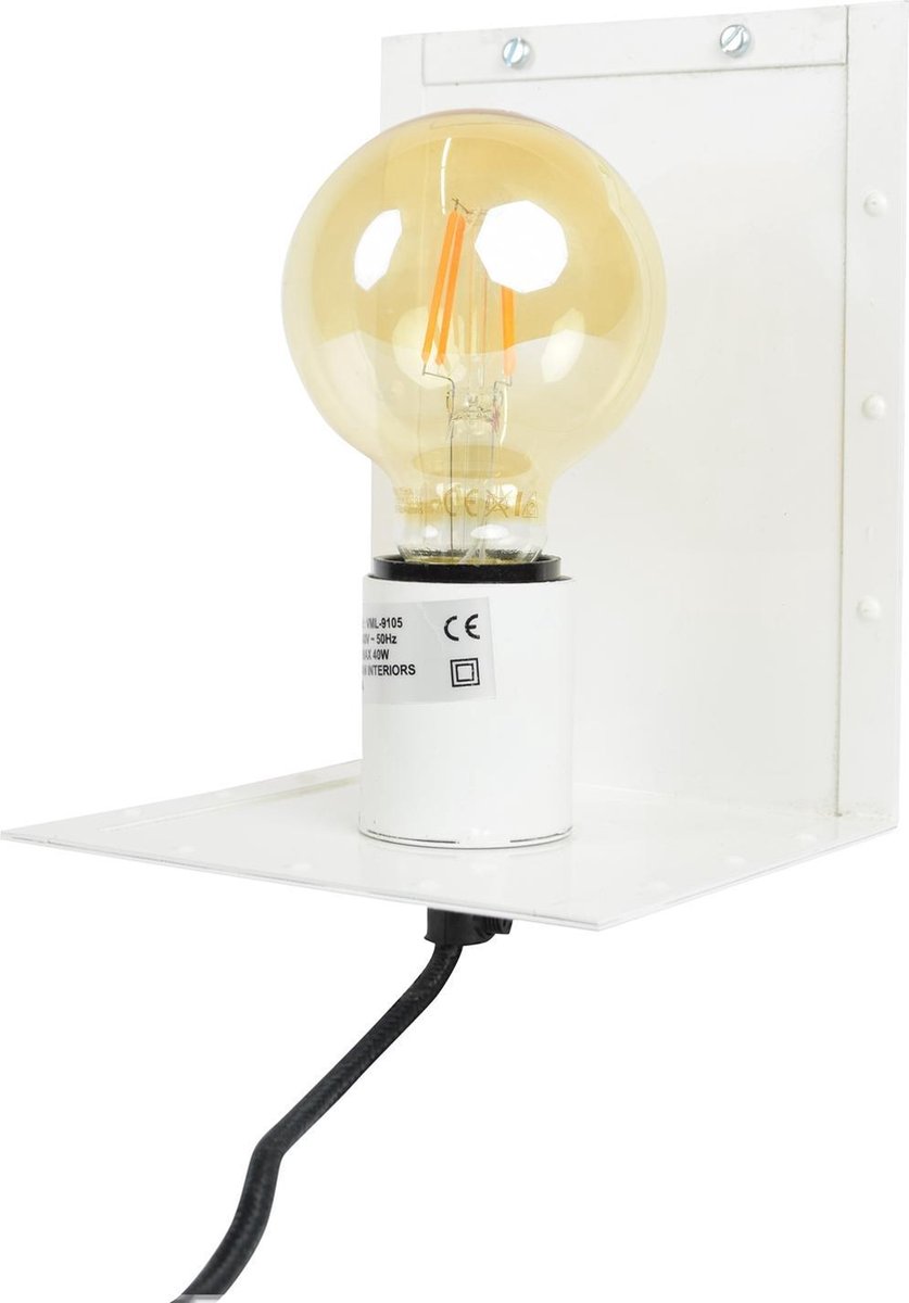 Urban Interiors Hook Wandlamp Wit - Metaal - 12,5x14x19