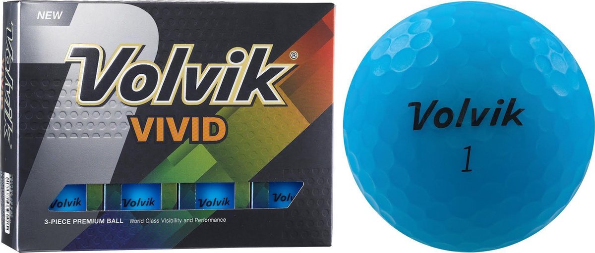 Volvik - Vivid golfbal - sleeve van 3 ballen - blauw