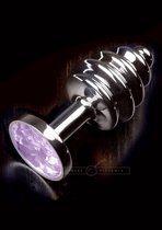 Dolce Piccante Buttplug Jewellery Small Silver Ribbed Baby Purple - zilverkleurig