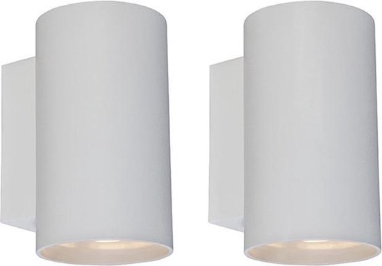 Afwezigheid Actief Onvermijdelijk QAZQA Set 2 Sandy - Wandlamp - 2 lichts - D 105 mm - wit | bol.com