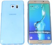 Samsung Galaxy S6 Edge Plus, 0.35mm Ultra Thin Matte Soft Back Skin case Transparant Blauw Blue