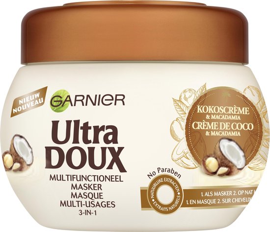 Garnier Ultra Doux Kokosmelk & Macadamia Haarmasker - 300 ml - Droog haar