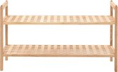 Schoenenrek rek opbergrek met planken keukenrek gangrek halrek hout bruin 69x26x40cm