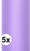 5x rouleaux de tissu tulle violet 0,15 x 9 mètres