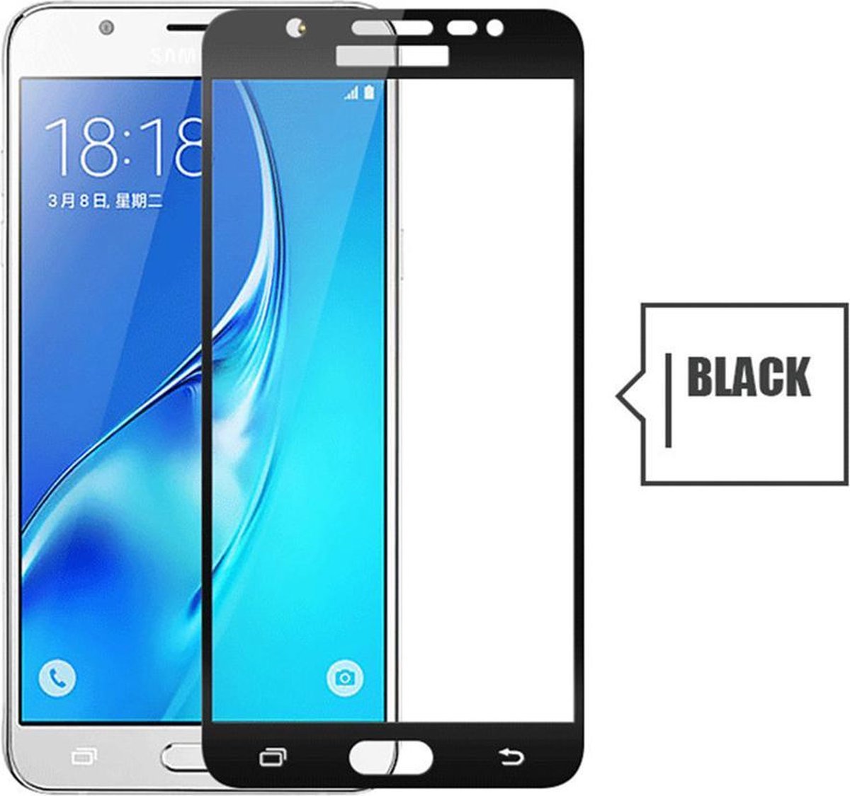 5D Full Cover 9H Full Glue Glass Screen Protector for Galaxy J5 2017 _ Black