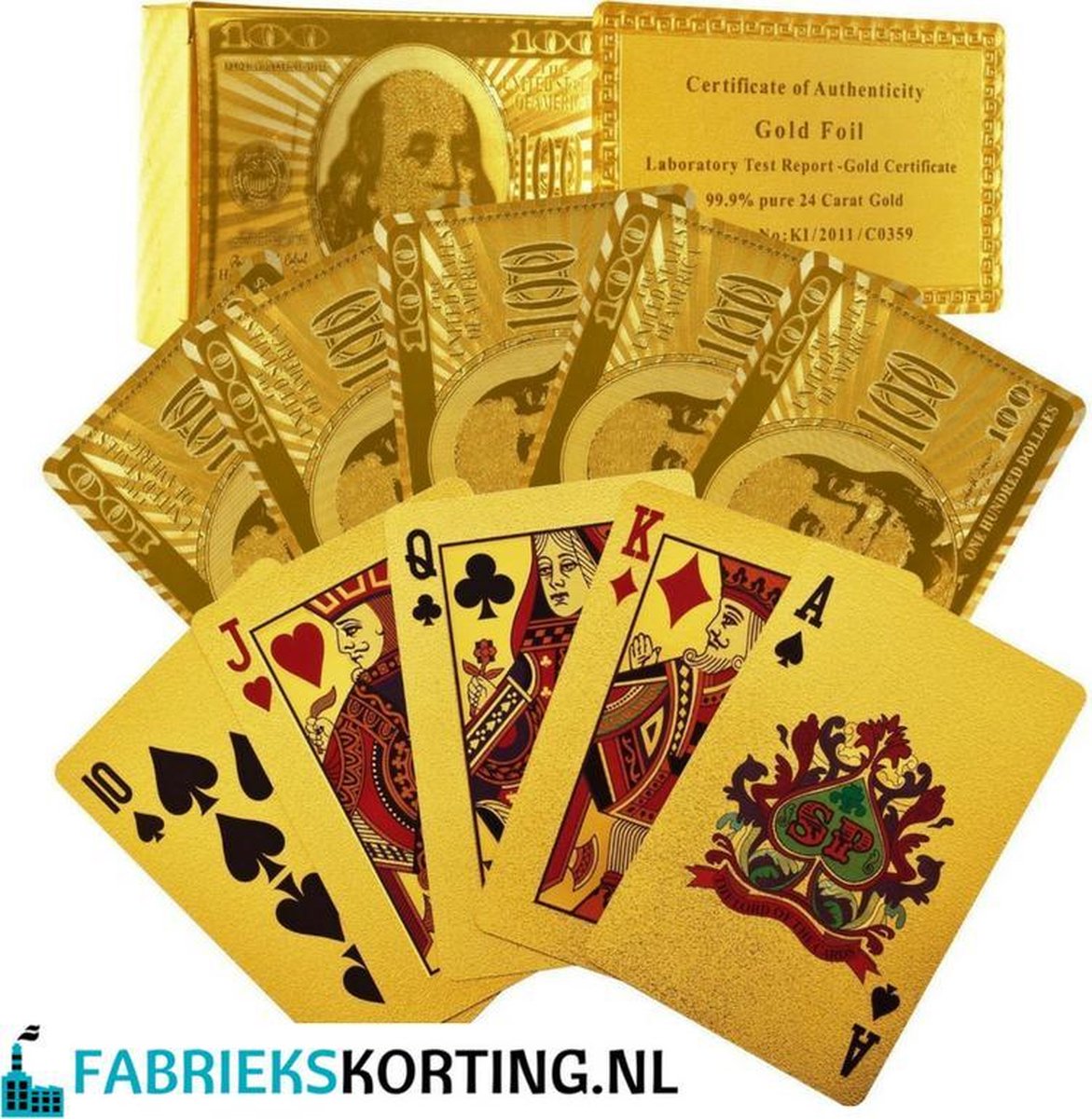 gastheer Missend Ademen Luxe Gouden Speelkaarten / Poker kaarten / met goud certificaat | Games |  bol.com