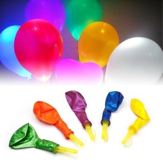 Ballon LED 5 pièces XL - multicolore - 40 cm - ballon lumineux avec  lumières