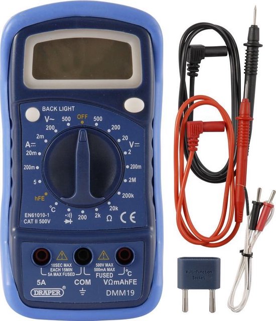 Draper Multimeter met thermokoppel bol