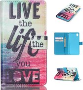 iCarer Live the life print wallet case cover Sony Xperia Z5
