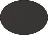 Mesapiu Placemats lederlook - Zwart - ovaal -set van 6