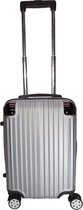 Handbagage koffer 53cm 4 dubbele wielen trolley - Zilver