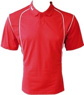 KWD Poloshirt Victoria korte mouw - Rood/wit - Maat L