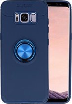 Navy Zacht TPU met Ringhouder hoesje voor Samsung Galaxy S8 Plus