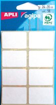Étiquettes blanches Agipa en pochette 24 x 35 mm (lxh), 56 pièces, 8 par feuille