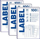 100 witte labels / printetiketten - 99 x 38mm - A4