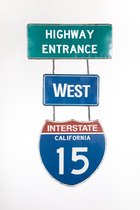 Signs-USA Road-Signs - Interstate California 15 - retro wandbord verkeer - 74,5 x 50 cm