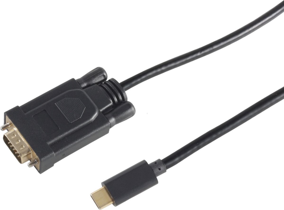 USB-C naar VGA kabel met DP Alt Mode (1920 x 1200) / zwart - 1,8 meter