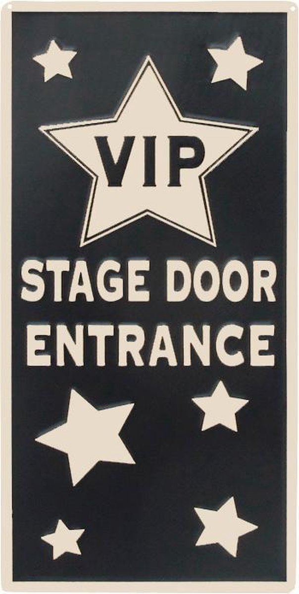 Signs-USA Vip Entrance - Retro Wandbord - Metaal - 40x20 cm Zwart
