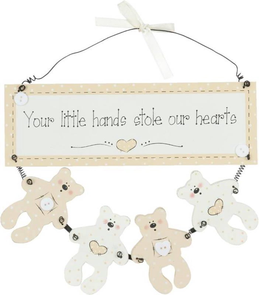 Tekstbord - 24 x 19 cm - hout - natuur