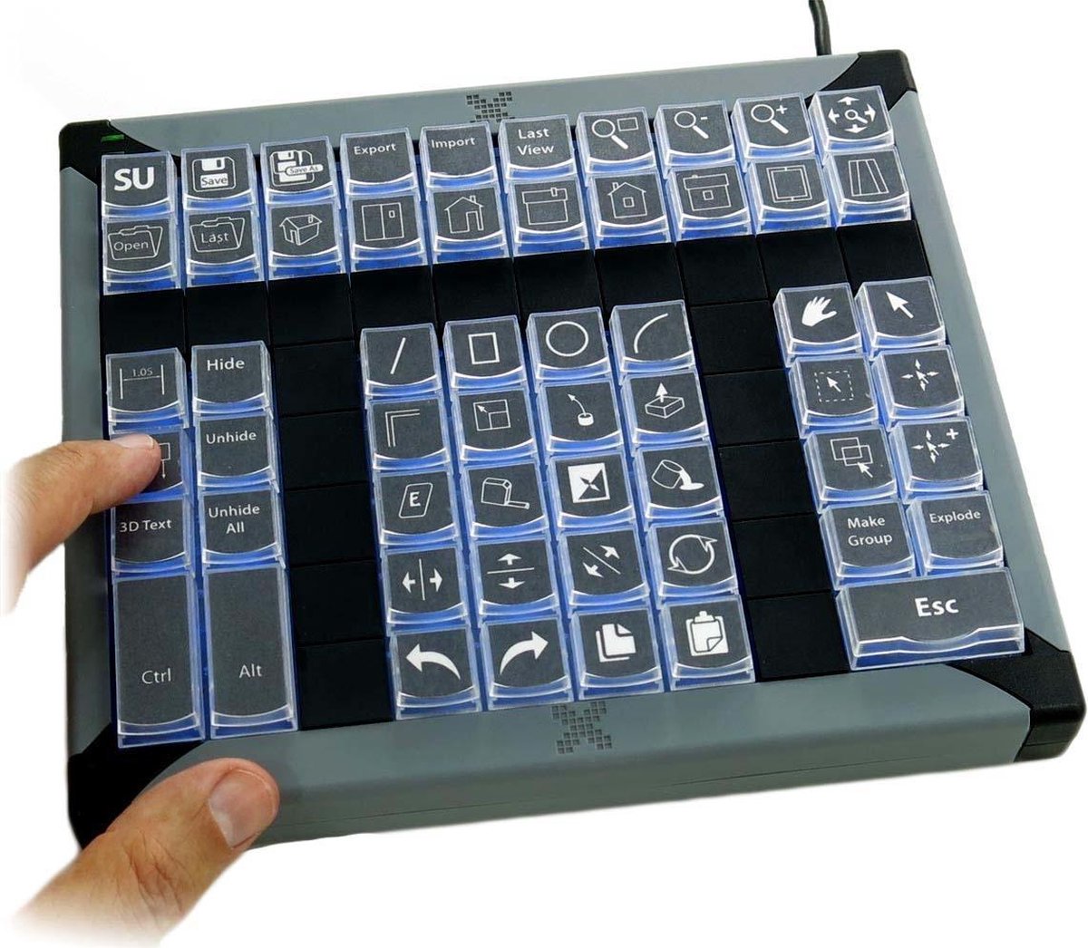 P&I Engineering XK-60 programmeerbaar toetsenbord USB Zwart, Grijs
