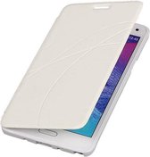 Easy Booktype hoesje Geschikt voor Samsung Galaxy Note 4 N910F Wit