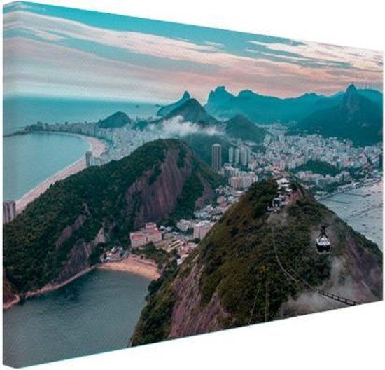 Paysage de montagne Rio de Janeiro toile 180x120 cm - impression photo sur toile peinture Décoration murale salon / chambre à coucher) / Villes toile Peintures XXL / Groot taille!