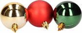 Kerstboom decoratie kerstballen mix rood/groen 12 stuks 5 cm