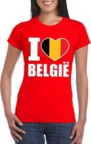 Rood I love Belgie supporter shirt dames XXL