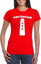 Amsterdammertje shirt rood dames XS