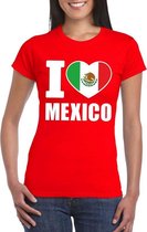 Rood I love Mexico fan shirt dames 2XL