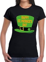 Happy St. Patricksday t-shirt zwart dames - St Patrick's day kleding XXL