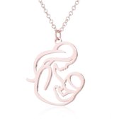 24/7 Jewelry Collection Moeder Baby Ketting - Kind - Rosé Goudkleurig