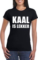 Zwart kaal is lekker t-shirt voor dames S