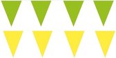 Gele/Groene feest punt vlaggetjes pakket - 200 meter - slingers/ vlaggenlijn