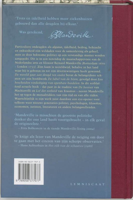 Verzameld werk van Bernard de Mandeville 1 - De wereld gaat aan deugd ten onder - Bernard Mandeville