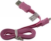 Micro USB Data Kabel Ultra Flat - Roze